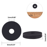 Handmade Polymer Clay Beads, Disc/Flat Round, Heishi Beads, Black, 6x1mm, Hole: 2mm, about 3040~3200pcs/box