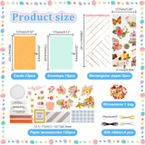 DIY Festival Envelope & Card Kids Craft Kits, including Envelope, Paperboard, Silk Ribbon, Rope, Resin Rhinestone and Paper Accessories, Mixed Color, 125x180x0.2mm