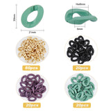 Spray Painted ABS Plastic & Acrylic Linking Rings, Quick Link Connectors, For Jewelry Link Curb Chains Making, Twist, Mixed Color, 30x21x6mm, Inner Diameter: 16x8mm, 120pcs/box