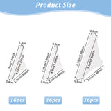 48Pcs 3 Styles Plastic Corner Protector for Glass Sheet, Triangle, WhiteSmoke, 25~37x49.5~67.5x4~9mm, Inner Diameter: 47.5~66x3~8mm, 16pcs/style
