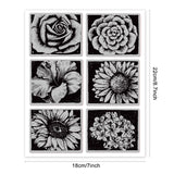 Rubber Clear Stamps, for Card Making Decoration DIY Scrapbooking, Flower, 22x18x0.8cm