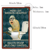 Tinplate Sign Poster, Vertical, for Home Wall Decoration, Rectangle, Monkey Pattern, 300x200x0.5mm