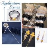 96Pcs 6 Style  Iron Bead Caps, Flower, Platinum & Golden, 14~24x5.5~9mm, Hole: 1.2~1.4mm, 16pcs/style