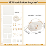 DIY Women's Crossbody Bag Kits, Include Imitation Leather Fabric, Magnetic Clasp, Heart Lock, Screwdriver, White, 2.2~89x0.15~19.8x0.1~0.85cm