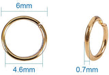 Mixed Open Jump Rings Iron Jump Rings, Nickel Free, Mixed Color, 6mm, Hole: 0.7mm, about 4.6mm inner diameter, about 2620pcs/box