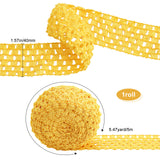 Polyester Elastic Ribbon, for Hair Band Making, Yellow, 40mm, about 5.47 Yards(5m)/Roll