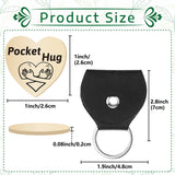 1Pc Heart Shape 201 Stainless Steel Commemorative Decision Maker Coin, Pocket Hug Coin, with 1Pc PU Leather Storage Pouch, Hand Heart, Heart: 26x26x2mm, Clip: 105x47x1.3mm