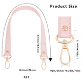 Imitation Leather Bag Handles, with Alloy Swivel Clasp, Pink, 47x1.85x0.3cm