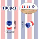 100Pcs Tricolor Opaque Resin European Beads, Large Hole Beads, Column, Colorful, 13x10.5mm, Hole: 6mm