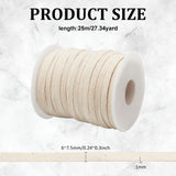 25M Flat Cotton Hollow Cord, Shoeslace Making, Clothes Accessories, with Plastic Spool, PapayaWhip, 6~7.5x1mm, about 27.34 Yards(25m)/Roll