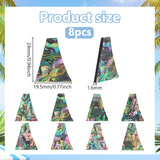 8Pcs Natural Abalone Shell/Paua Shell Cabochons, Colorful, Trapezoid, 24x19.5x1.6mm