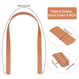 16Pcs 8 Colors PU Imitation Leather Bag Straps, Slim Bag Handle, with Hole, Purse Sewing Accessories, Mixed Color, 59.6x1.8x0.3cm, Hole: 1.5mm, 2pcs/color