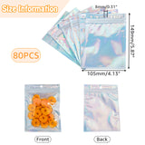 Rectangle Zip Lock Plastic Laser Bags, Resealable Bags, Clear, 14.9x10.5cm, Hole: 8mm, Unilateral Thickness: 2.7 Mil(0.07mm)