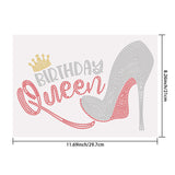 Glass Hotfix Rhinestone, Iron on Appliques, Costume Accessories, for Clothes, Bags, Pants, Shoes, 297x210mm