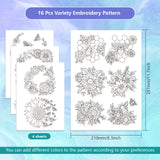 4 Sheets 11.6x8.2 Inch Stick and Stitch Embroidery Patterns, Non-woven Fabrics Water Soluble Embroidery Stabilizers, Sunflower, 297x210mmm