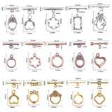 Tibetan Style Alloy Toggle Clasps, Mixed Shapes, Mixed Color, 140x108x30mm