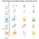 Resin Pendants, Glass Bottle Pendant Decorations, Acrylic Goblet Pendants, Plastic Goblet Pendants, Plastic Pendants, Imitaion Bubble Tea/Boba Milk Tea, Mixed Color, 30pcs/bag