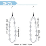 2Pcs Mobile Phone Straps, Acrylic Butterfly Anti-lost Beaded Mobile Phone Rope Mobile Phone Chain, Clear, 21cm