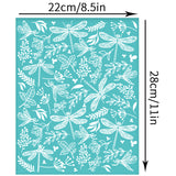 Self-Adhesive Silk Screen Printing Stencil, for Painting on Wood, DIY Decoration T-Shirt Fabric, Turquoise, Dragonfly, 280x220mm