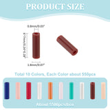 Glass Bugle Beads, Round Hole, Opaque Colours, Mixed Color, 6~7x1.5~2mm, Hole: 0.8mm, 250g/box