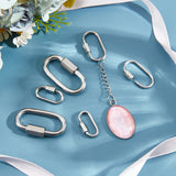 6Pcs 3 Styles 304 Stainless Steel Screw Carabiner Lock Charms, for Necklaces Making, Oval, Stainless Steel Color, 21~37x11~20x4~7mm, 2pcs/style