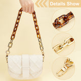 Acrylic Cable Chains Bag Handles, with Acrylic Clasps, Bag Replacement Accessories, Leopard Print Pattern, Light Gold, 65cm