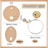 Sunflower Bees Alloy & Glass Pendant Stitch Markers, Crochet Loose-Leaf Hoop Charms, with Kraft Paper Thread Winding Boards, Mixed Color, Marker: 7.6cm, 1pc, Board: 55x0.5mm, 100pcs