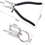 DIY Key Clasp Making, with Iron Key Clasps, with Ribbon Ends and Steel Clamp Flat Nose Pliers, Mixed Color, 20x4.9x2.5cm