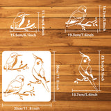 PET Hollow Out Drawing Painting Stencils, for DIY Scrapbook, Photo Album, Bird, 30x30cm