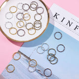 Tibetan Style Linking Rings, Circle Frames, Lead Free & Nickel Free, Mixed Color, 22x1.5mm, Inner Diamerer: 18.5mm, 4colors, 50pcs/color, 200pcs/box