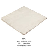 EMF Protection Fabric, Faraday Fabric, Rhombus Pattern, EMI, RF & RFID Shielding Nickel Copper Fabric, Antique White, 100x145x0.1cm