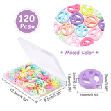 120Pcs Opaque Acrylic Beads, Peace Sign, Mixed Color, 16x3mm, Hole: 2mm