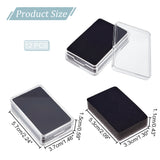 Transparent Acrylic Loose Diamond Display Boxes, with Sponge Inside, for Gemstone, Jewelry Storage, Rectangle, Black, 5.7x3.7x1.5cm, Inner Diameter: 5.3x3.3x1.1cm