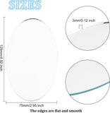 6Pcs Oval Glass Mirror, Craft Mirror, Clear, 125x75x3mm