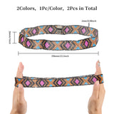 2pcs 2 style Jute Braided & Plastic Hat Belt Sets, Hat Band, for Costume, Cowboy Hat, Fedora Hat Decoration, Mixed Color, 580~596x26~39x2~14.5mm, 1pc/style