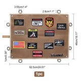 Nylon Brooch Pin Display Organizer, with Iron Clasp, Rectangle, Dark Khaki, 625x460x3mm, Hole: 10mm