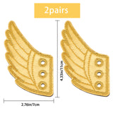 Cloth with Felt Shoe Decorations, Shoe DIY Accessories, Wing, Gold, 11x7cm