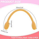 16Pcs 8 Colors PU Imitation Leather Bag Handles, Sew on Bag Straps, Mixed Color, 32x2.95x1.65cm, 2pcs/color