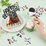 DIY Paper Panda Cake Insert Card Decoration Set, with Cake Decor Birthday Party Decoration, for Birthday Cake Decor, Mixed Color, Insert Card Decoration Set: 59~121x2~52x0.5~2mm; Cake Decor Birthday Party Decoration: 150mm