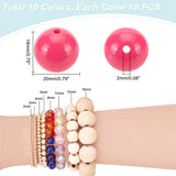 100Pcs 10 Colors Opaque Acrylic Beads, Round, Mixed Color, 20x19mm, Hole: 3mm, 10pcs/color