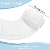 3 Yards Pleated Polyester Ribbon, Clothes Accessories, White, 5-1/4 inch(135mm)