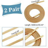 Imitation Leather Shoe Laces, Flat Shoelace, Gold, 1408x7x1mm