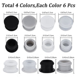 24Pcs 4 Colors Silicone Bottle Seal Plug, Reusable Replacement Bottle Stopper, Mixed Color, 17x10.5mm, Pin: 13mm, 6pcs/color