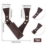 PU Leather Left Sword Blade Cover, Medieval Knife Sheath, Renaissance Holster Pro, with Iron Finding, for Right Hand, Coconut Brown, 197x212mm, Inner Diameter: 45x19mm