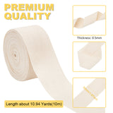 10M Cotton Ribbon, Twill Tape Ribbon, Double Herringbone Ribbon, for Carpet Decor, Flat, Cornsilk, 2 inch(50mm), about 10.94 Yards(10m)/Bag
