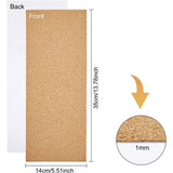 7 SheetCork Label Stickers, Self Adhesive Craft Stickers, Rectangle, Tan, 35x14x0.1cm