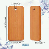 120Pcs Bamboo Pendants, Rectangle Charms, Dark Salmon, 44.5x19.5x3.5mm, Hole: 2.5mm