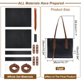 DIY Imitation Leather Women's Tote Bag Making Kit, Including Bag Straps, Needle, Thread, Zipper, Black