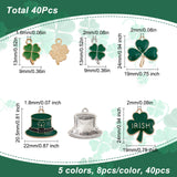 8 Style Alloy Enamel Pendants, Mixed Shape, Mixed Color, 18~24x12~22x1.5~3.5mm, Hole: 1.6~2mm, 40pcs/box