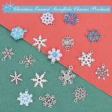 17 Style Alloy Pendants, Snowflake, Mixed Color, Pendants: 128pcs